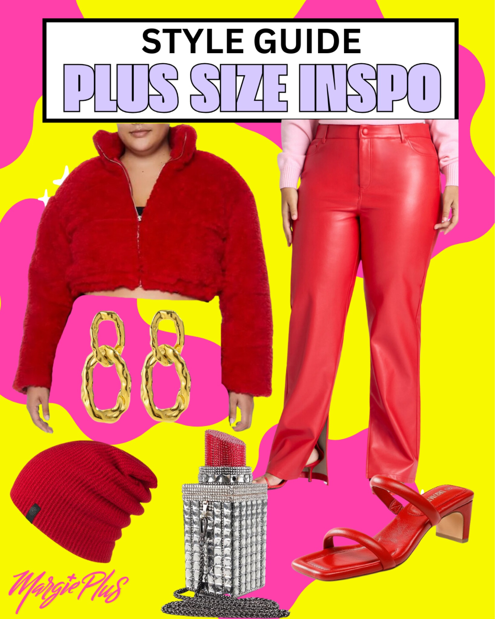 PLUS SIZE Style Inspo serving all red vixen with this winter statement look in super chic pleather pants and crop jacket combo. Also these heels are super comfortable for all night! 

#LTKPlusSize #LTKGiftGuide #LTKStyleTip