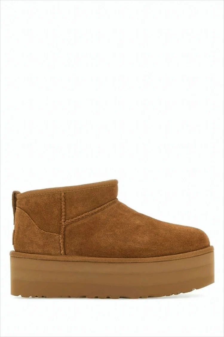Brown Suede Low-Cut Ugg Boots With Wool Lining | Shop Simon