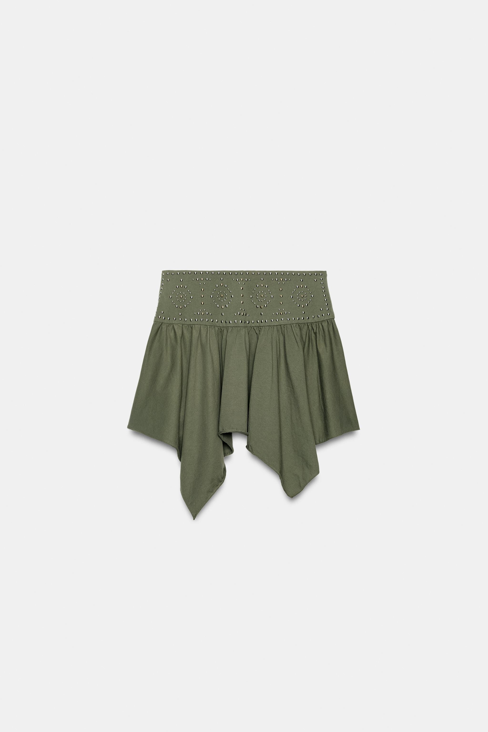 ASYMMETRIC STUDDED SKIRT | Zara UK