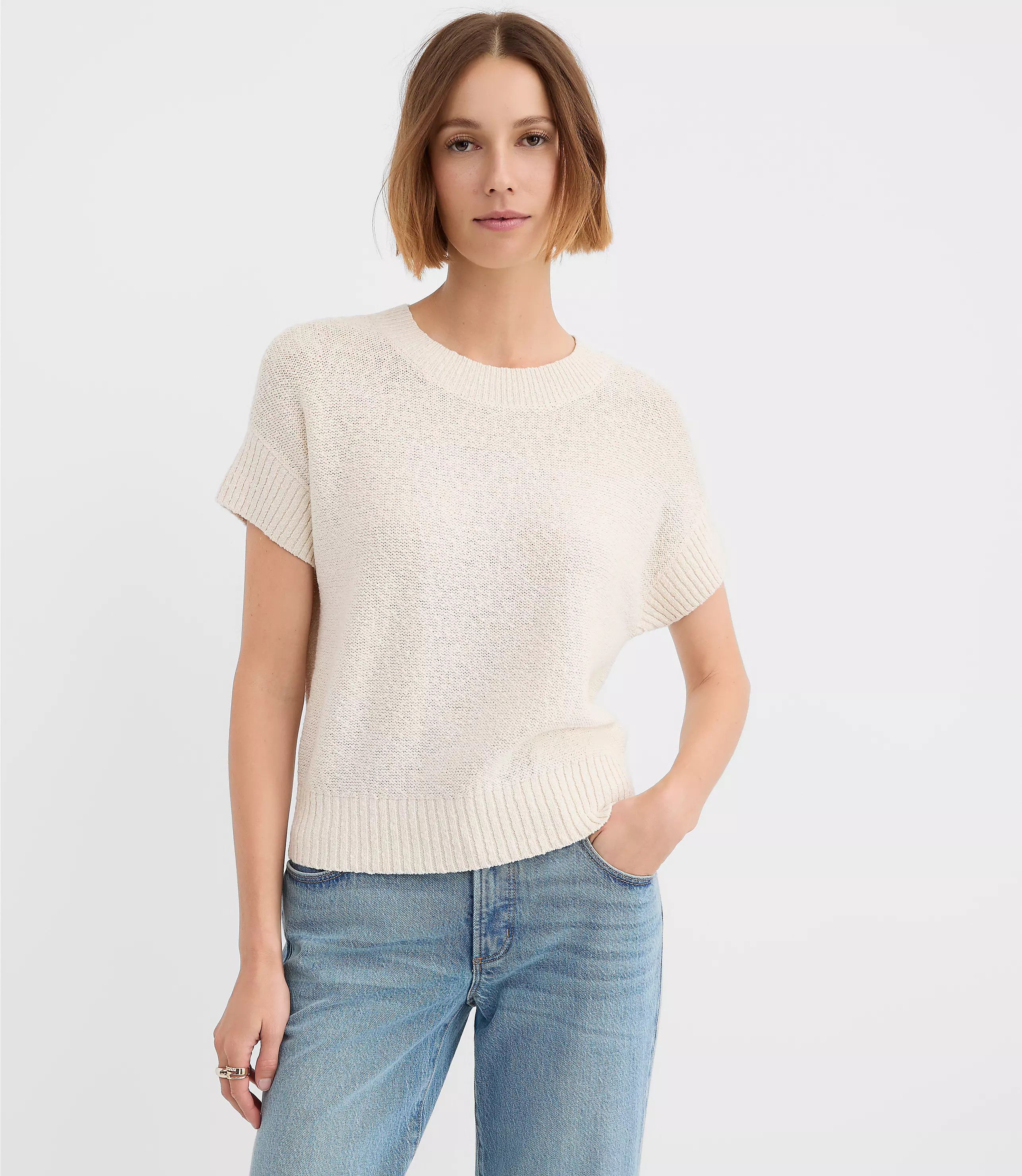 Ribtrim Wedge Sweater | LOFT