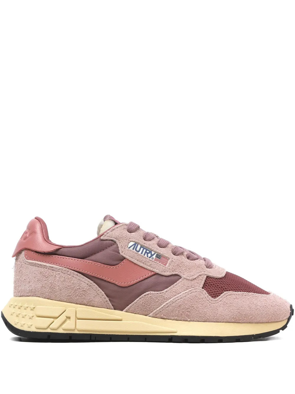 Autry suede panelled sneakers - Pink | Farfetch Global