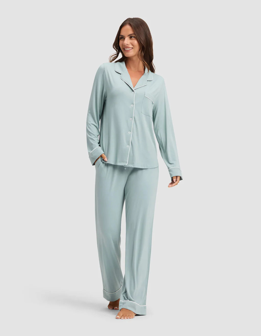 Women's Bamboo Stretch-Knit Long Sleeve Pajama Set | Cozy Earth