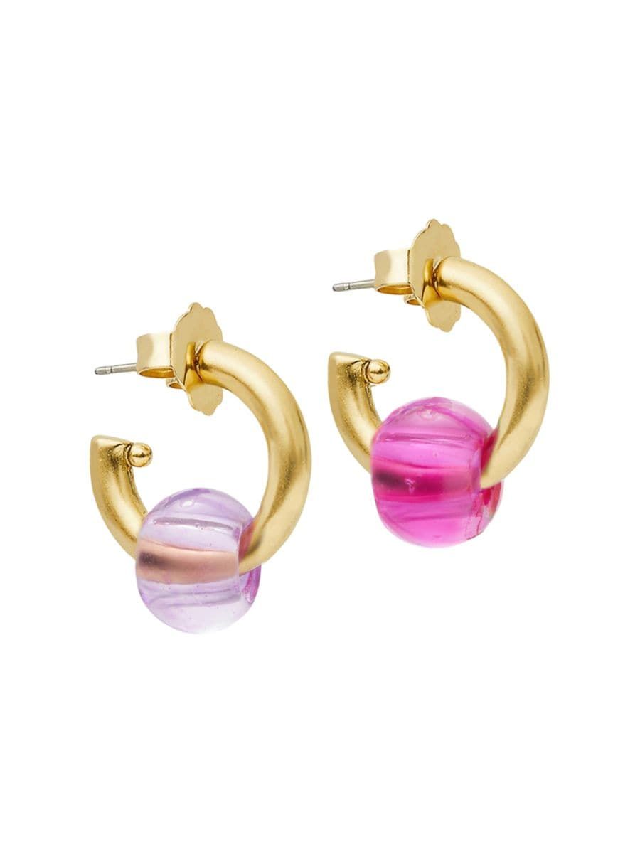 Jolly 24K Gold-Plated & Glass Bead Hoop Earrings | Saks Fifth Avenue