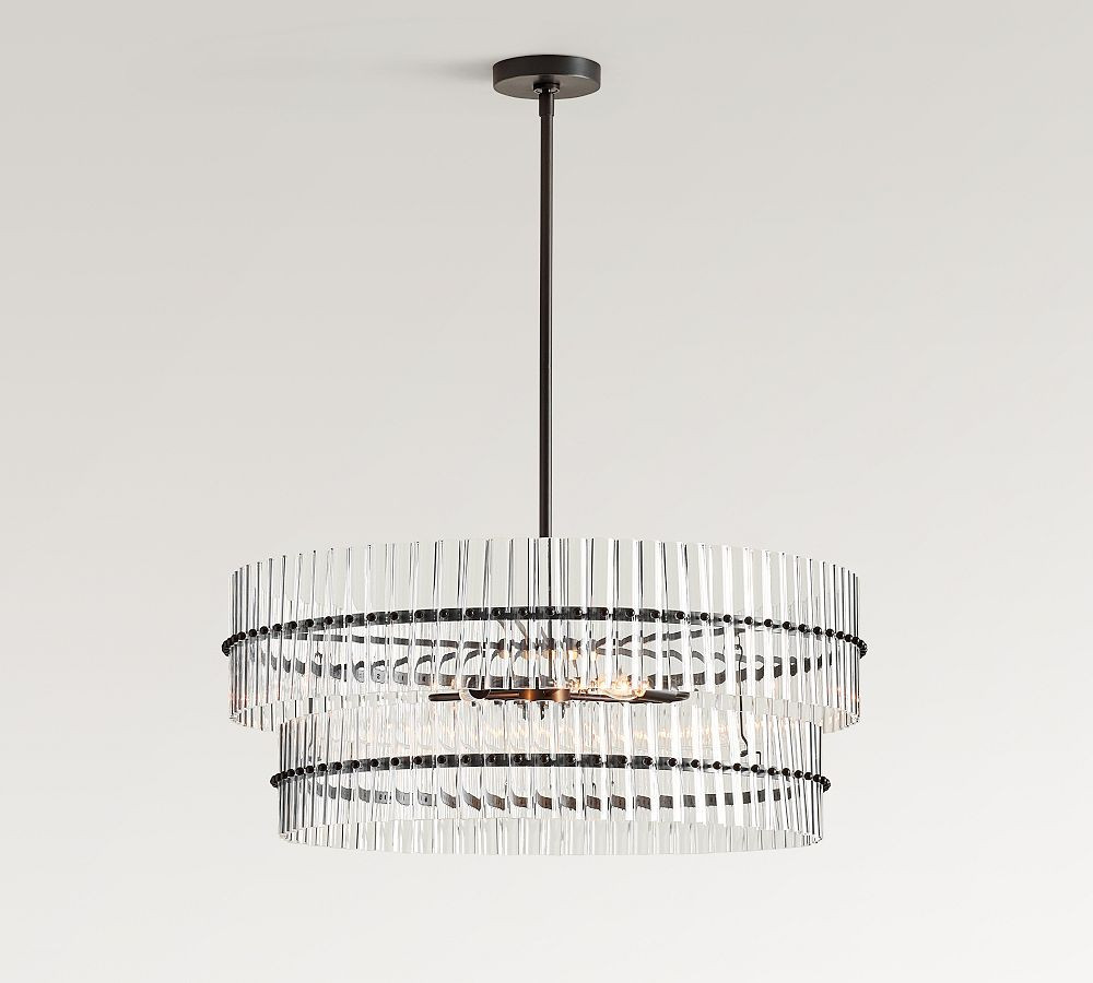 Mallory Crystal Round 29.5"" Chandelier, Bronze, Large | Pottery Barn (US)