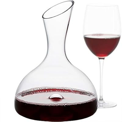 GoodGlassware Wine Decanter – Personal Red Wine Carafe with Wide Base and Aerating Punt - Cryst... | Amazon (US)