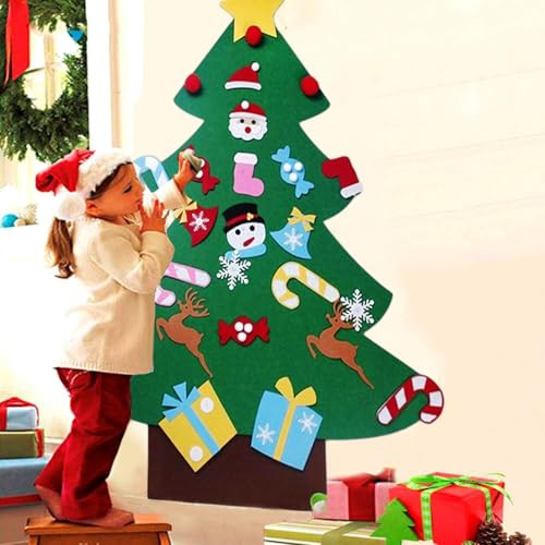 DIY Felt Christmas Tree Set for Kids, Xmas Gifts, New Year Handmade Christmas Door Wall Hanging Decorations | Amazon (US)