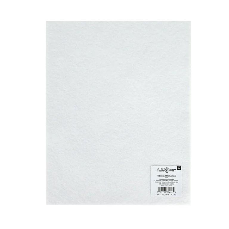 Hello Hobby Soft White Felt Craft Sheet, 9" x 12" for Sewing and DIY | Walmart (US)