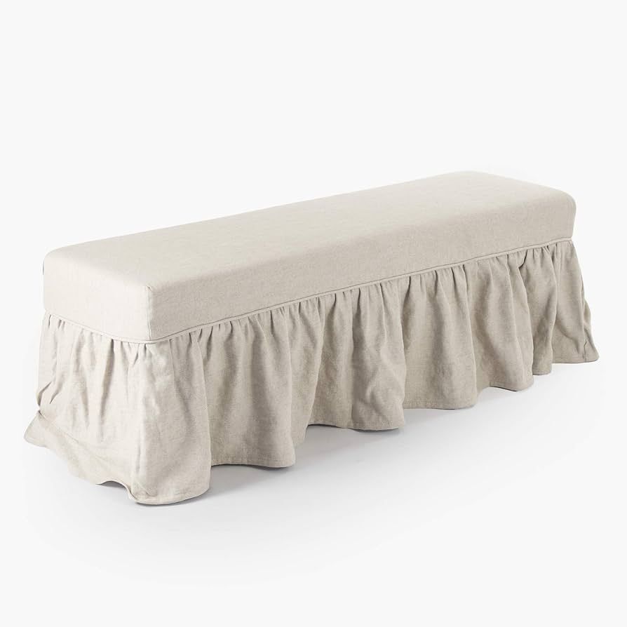 Amazon.com - Zentique Elena Bench, Linen/Cotton - Table Benches | Amazon (US)