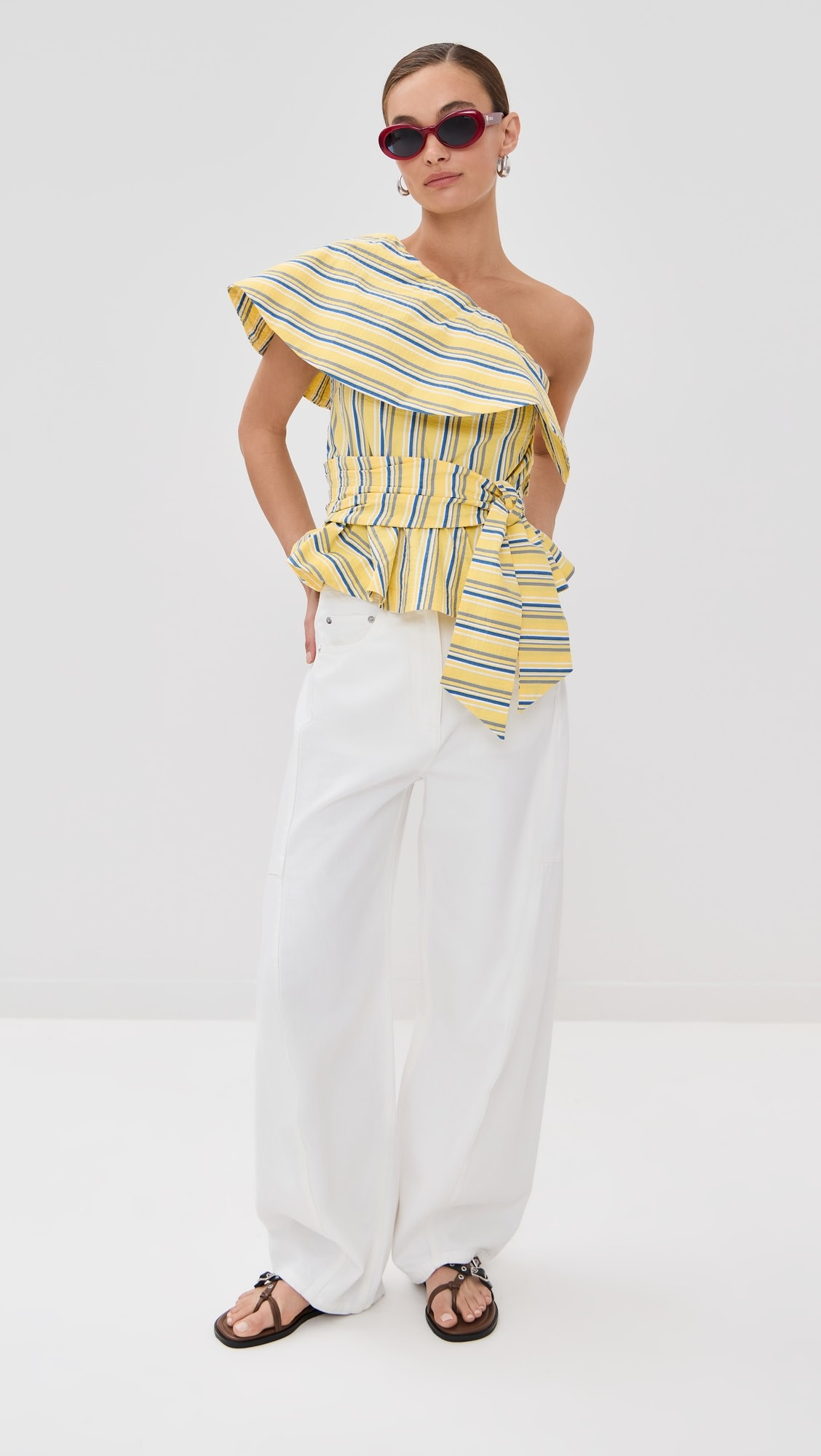 One Shoulder Striped Top | Shopbop