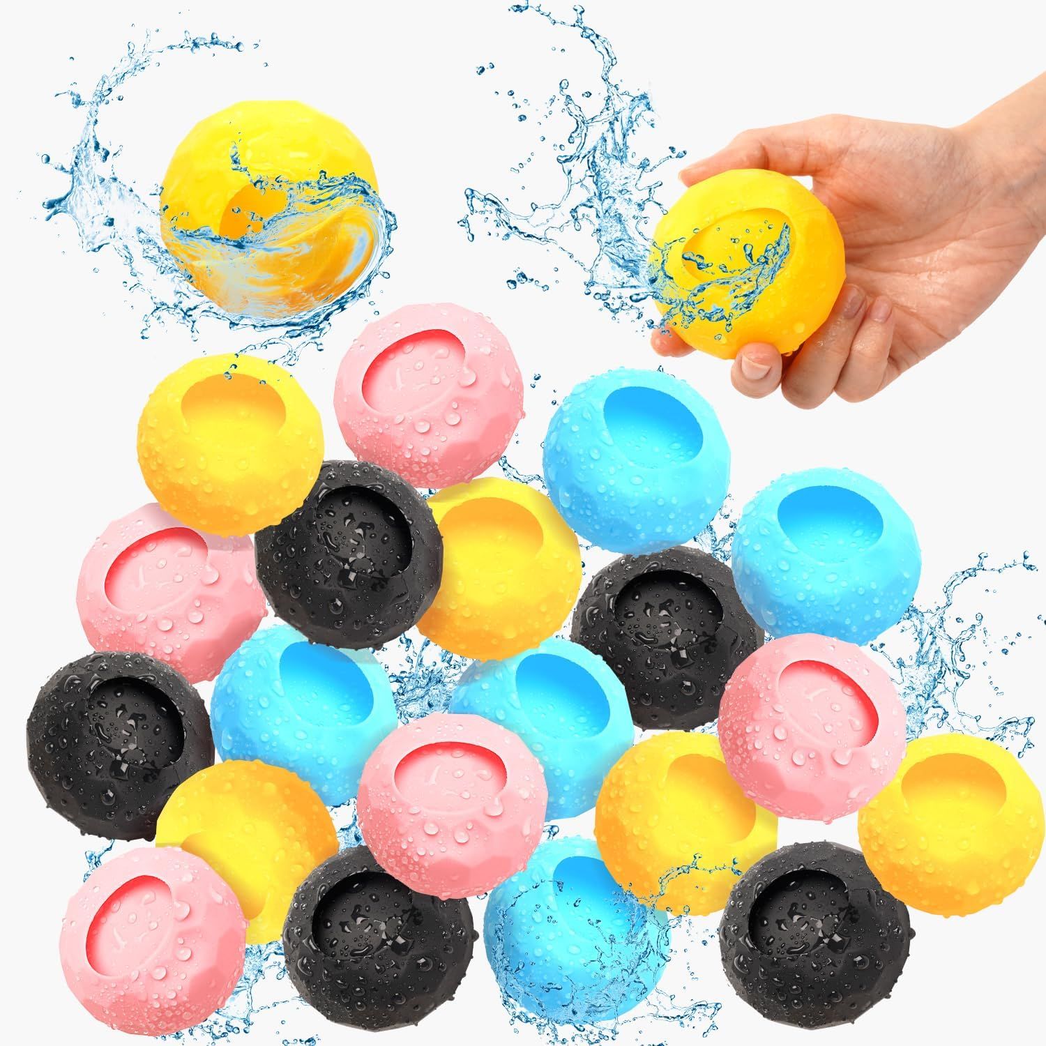 Reusable Water Balloons Water Bombs Refillable Splash Ball Toy Self-Sealing Quick Fill Silicone W... | Amazon (US)