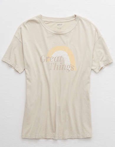 Aerie Retro Distressed Boyfriend T-Shirt | American Eagle Outfitters (US & CA)