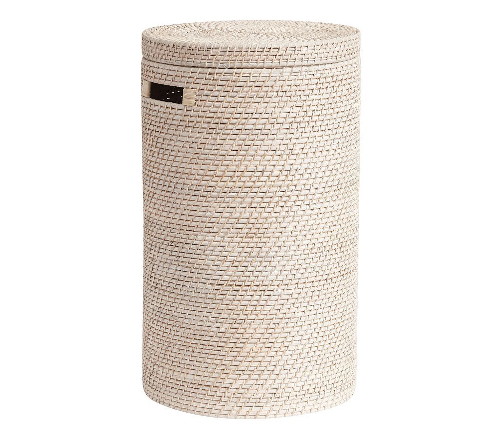 Tava Handwoven Rattan Hamper | Pottery Barn (US)