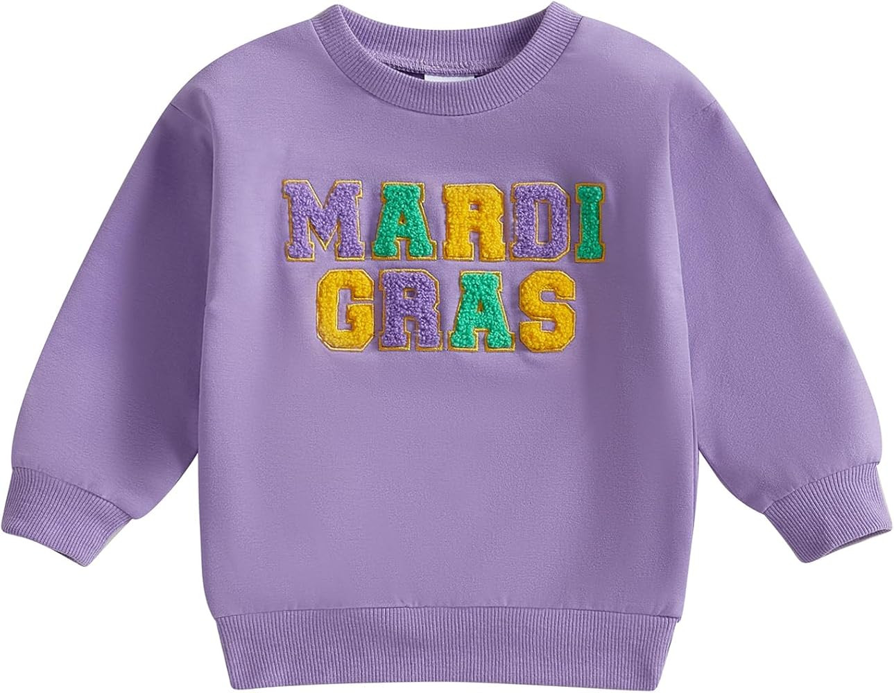 Toddler Baby Girl Boy Mardi Gras Outfit Letter Sweatshirt Long Sleeve T-Shirt Tops Fall Clothes | Amazon (US)