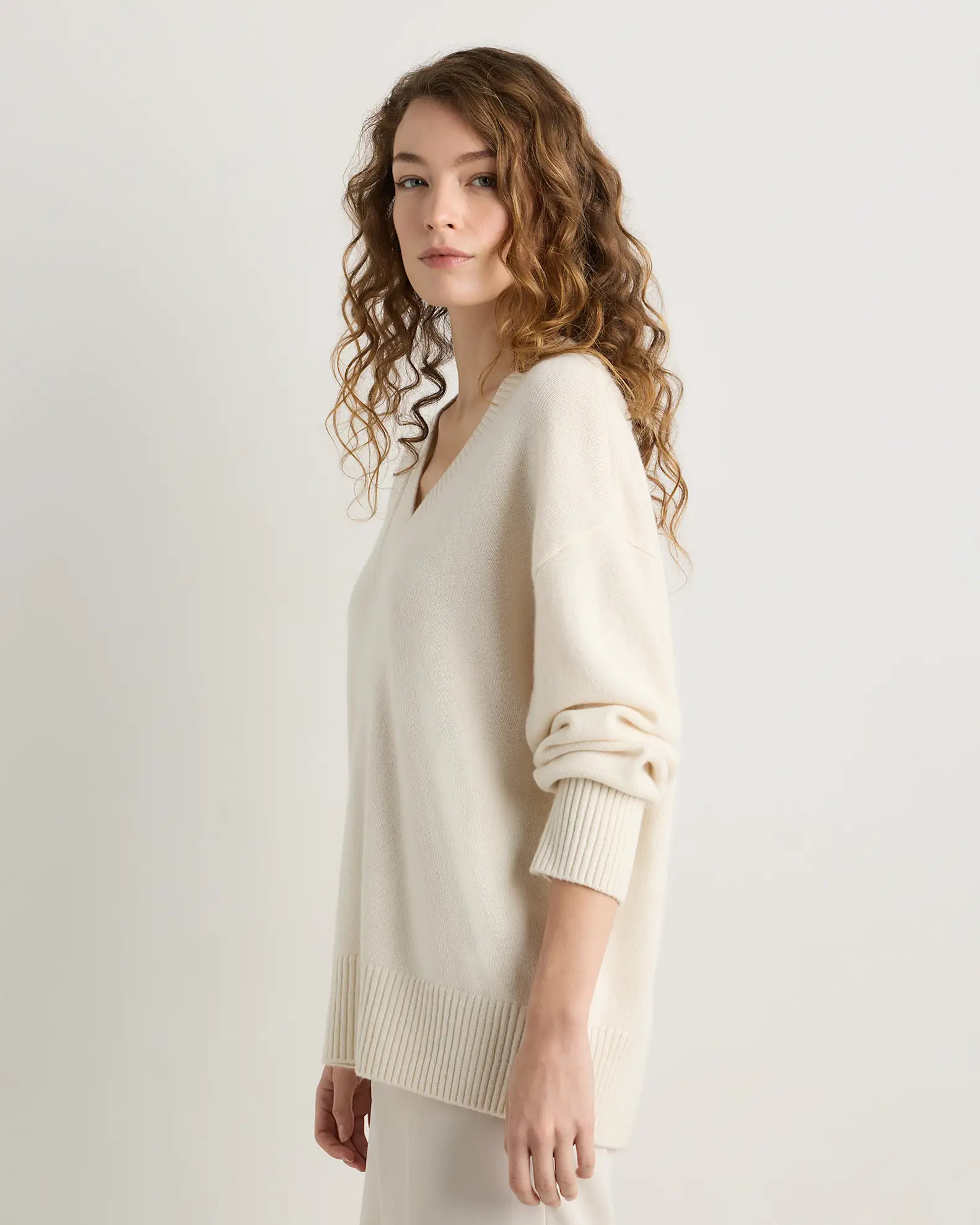 Mongolian Cashmere Oversized V-Neck Sweater | Quince