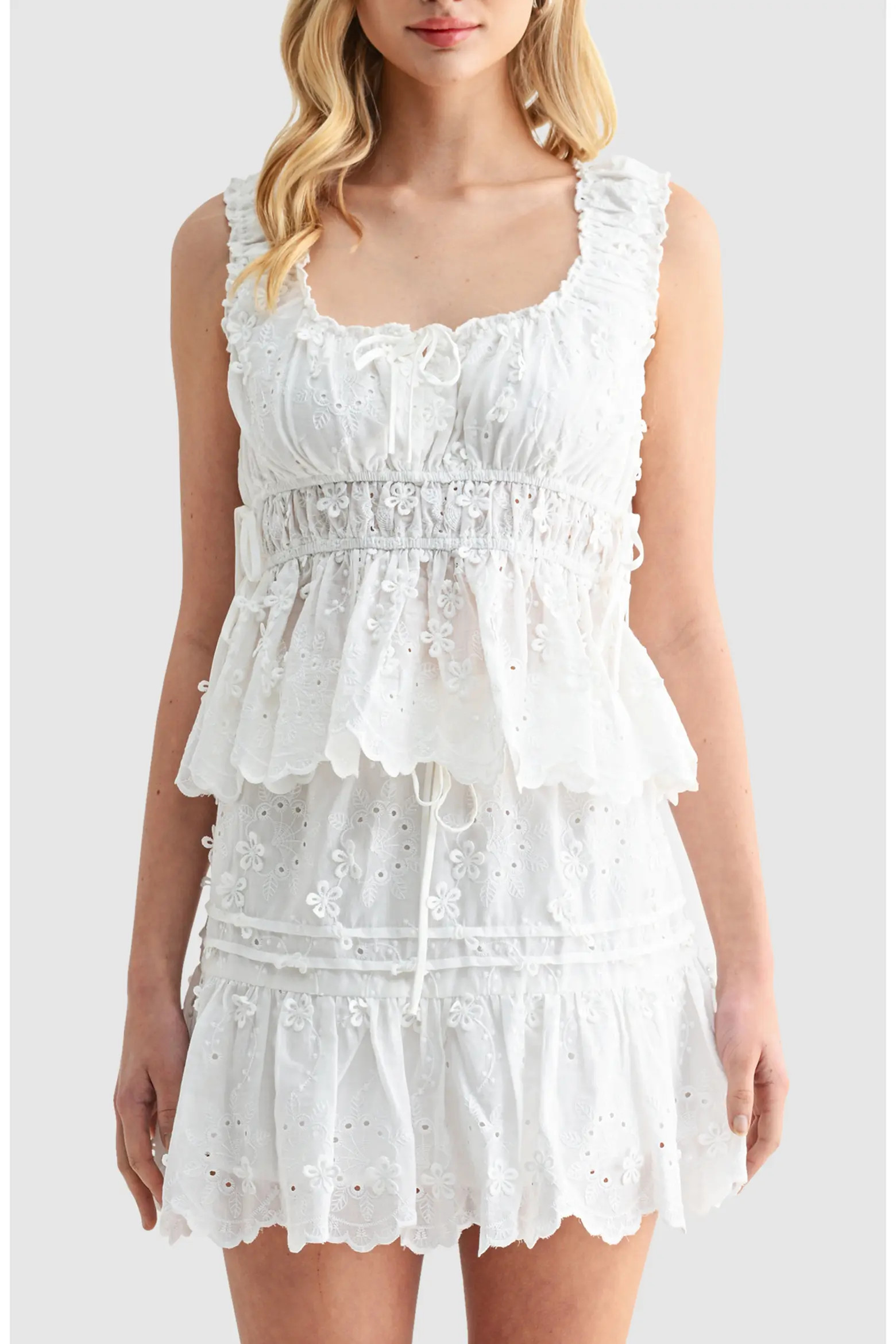 Side Tie Embroidered Cotton Eyelet Top (Women) | Nordstrom | Nordstrom