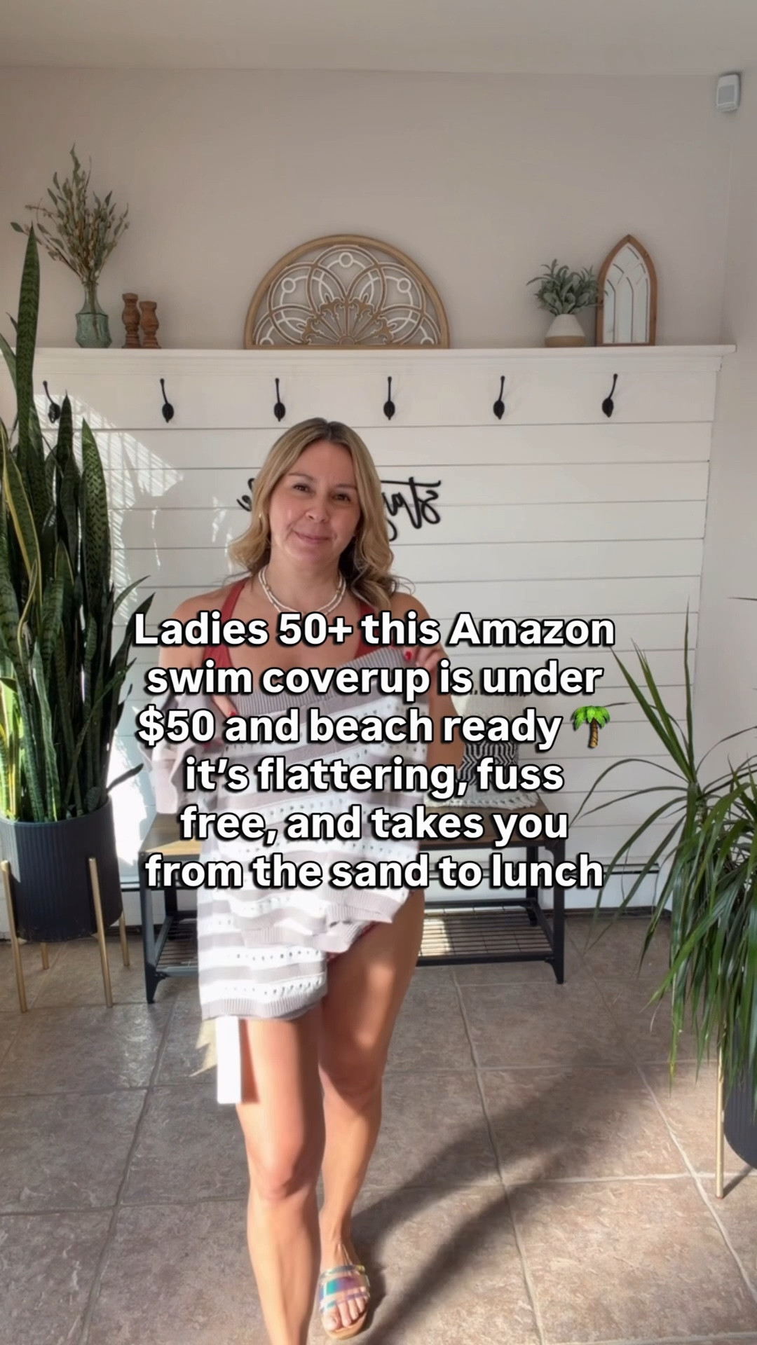 this Amazon swim cover-up for is under $38 with coupon and beach-ready 🌴 Flattering, fuss-free, and versatile, it takes you effortlessly from the sand to lunch. Perfect for vacations, resort wear, and poolside style! I’m wearing a medium in it and the tankini. Vacation Outfits

#LTKTravel #LTKPetite #LTKOver40