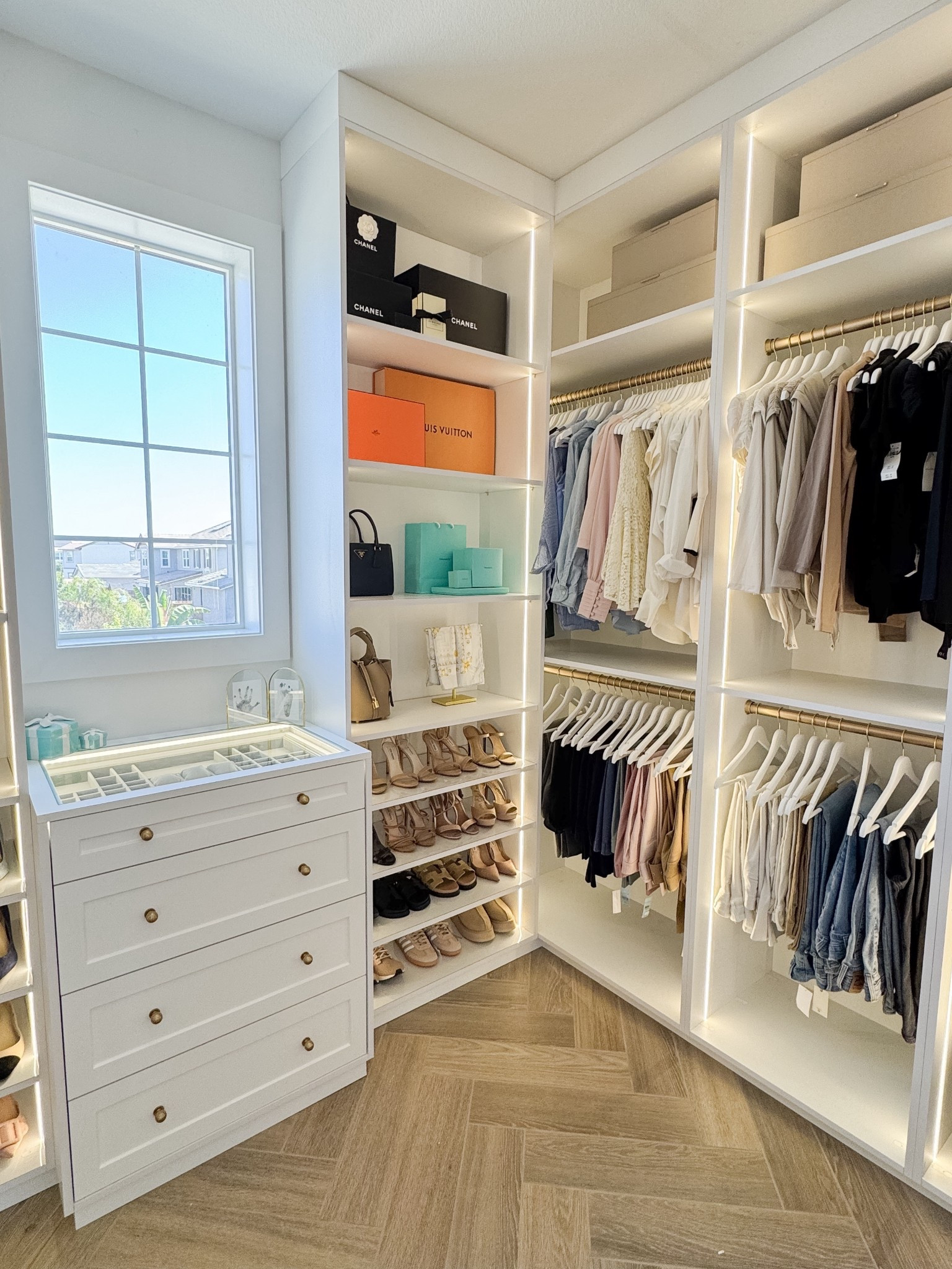 This year has been all about improving organization and maximizing storage throughout our home and one of my favorite projects so far has been these closet renovations. When we built the house, the builder only offered a single rod that wrapped around the closet. Adding custom built-ins made the most efficient use of the space. More hanging space, more drawers, and we finally utilized the full height of the ceilings for extra storage.

#LTKHome #LTKBeauty #LTKFamily