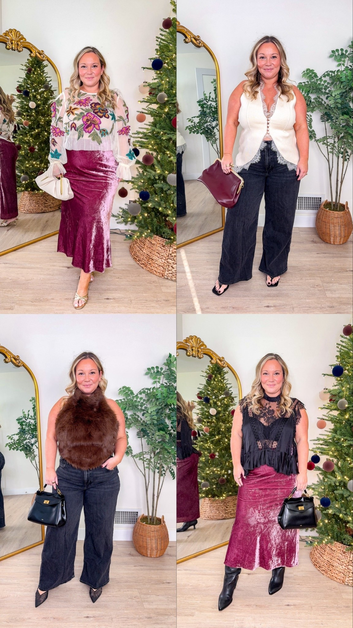 Code ANTHRO30 through the weekend! Also spend $200+ now and get $50 to spend in December!! 
Size LARGE PETITE in velvet skirt and mesh floral top
Lace black top size LARGE 
White vest lace top size XL
Faux fur top size 12
Jeans are size 14 SHORT (jeans are AE but linked them!) 

Holiday style, Black Friday, cyber Monday, holiday sale, holiday outfit, party outfit, velvet skirt, lace top, date night outfit, NYE outfit, petite style, American Eagle, Anthropologie 

#LTKMidsize #LTKCyberWeek #LTKHoliday