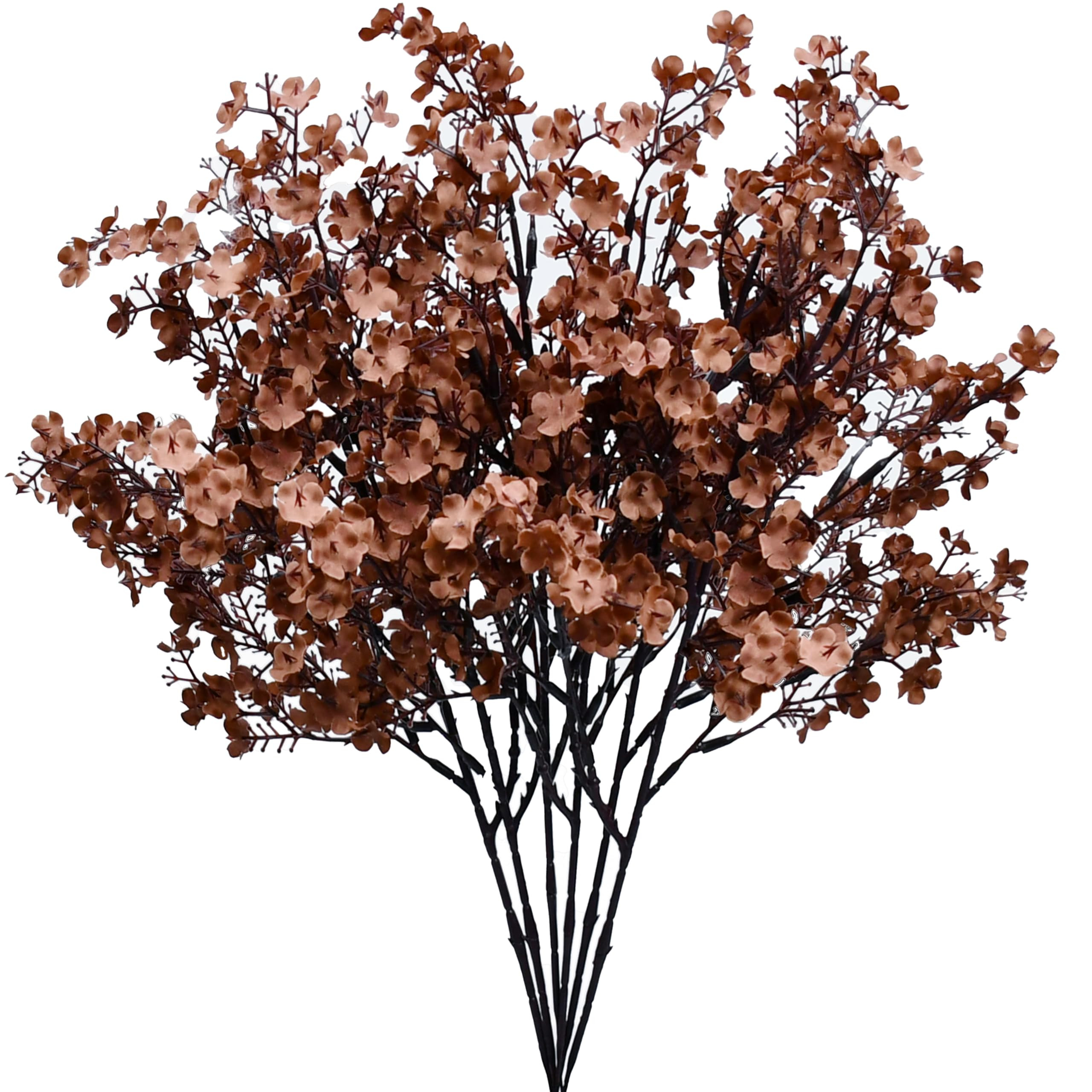 Mandy's Brown Artificial Baby’s Breath Flowers 6 Bundles Silk Gypsophila with Bendable Stems fo... | Amazon (US)