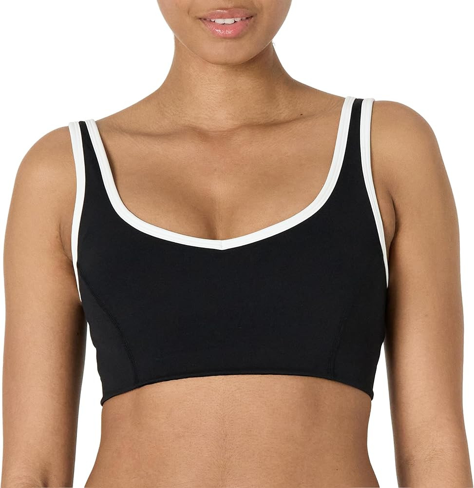 Amazon Essentials Women's Active FormFlex Buttery Soft Light Support V-Neck Sports Bra with Contr... | Amazon (US)