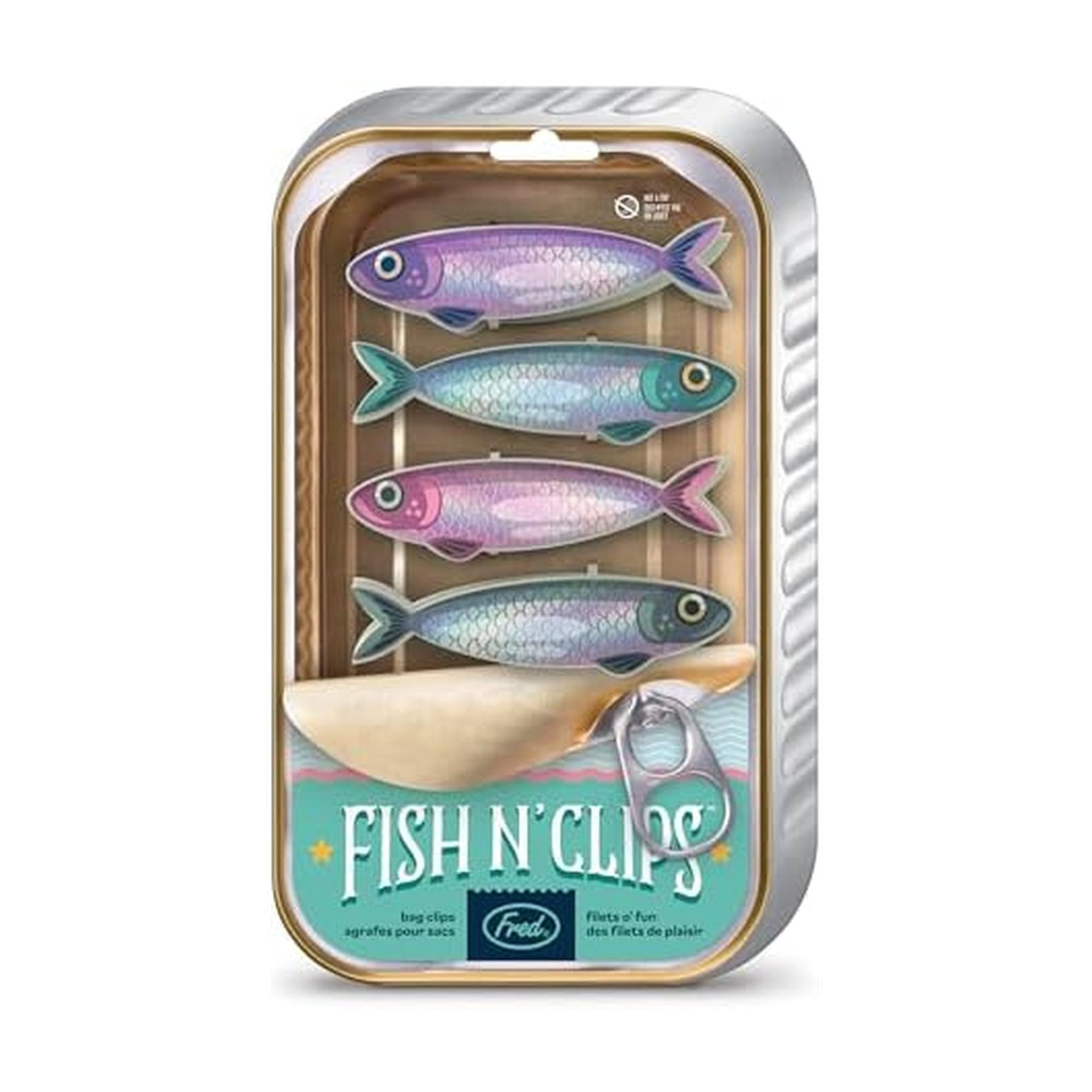 Genuine Fred FISH 'N CLIPS Sardine Bag Clips, Set of 4 Food Storage Clips, Iridescent Finish, Dou... | Amazon (US)