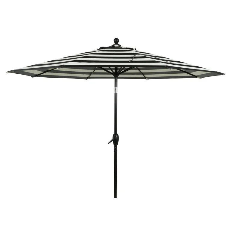 Better Homes & Gardens Premium 9' Stripe Round Market Patio Umbrella, Crank Lift, 3-Angle Tilt | Walmart (US)