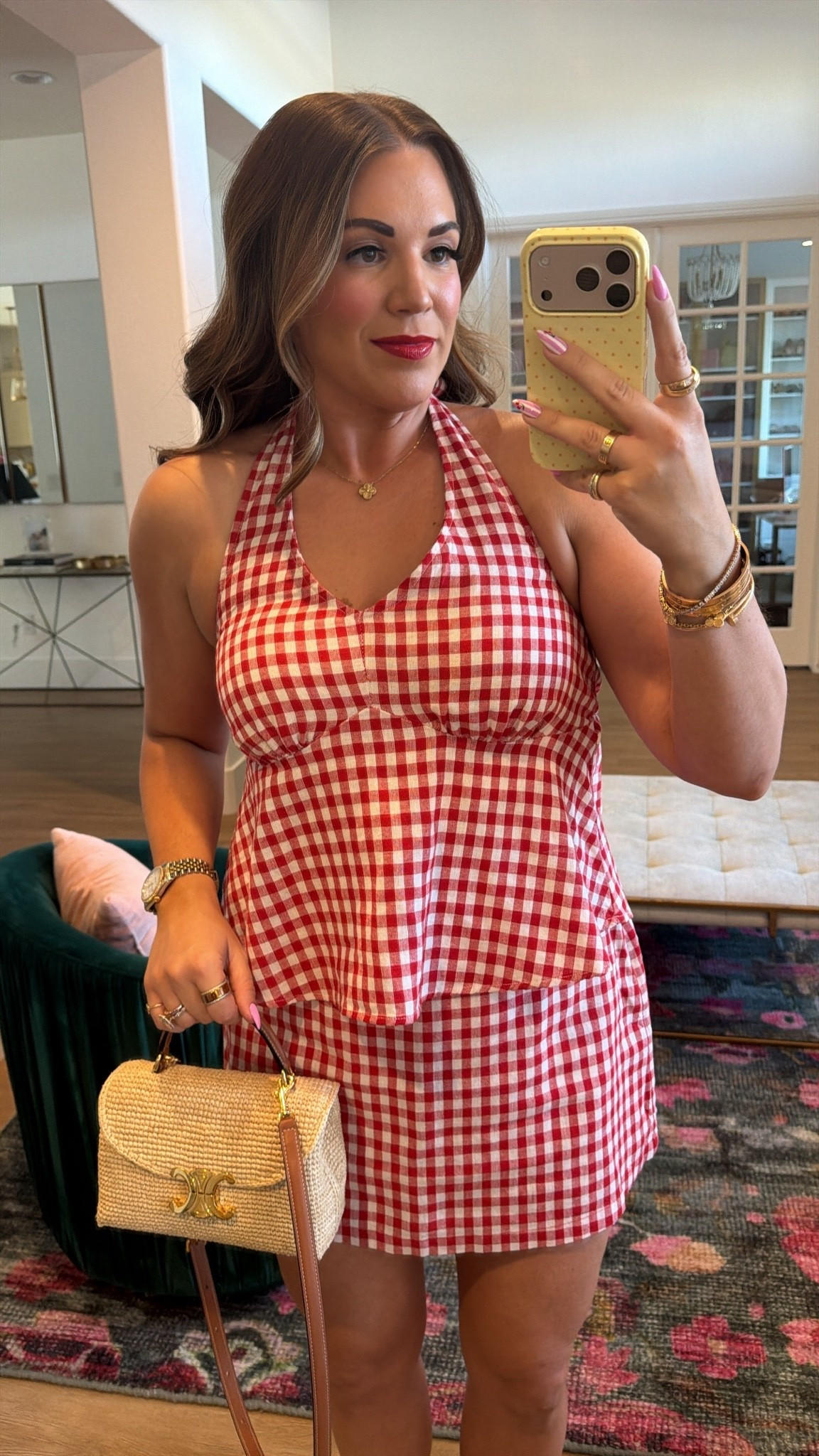 curvy midsize red gingham set for summer! wearing size large in halter top and size medium in skort ❤️

#LTKSeasonal #LTKMidsize