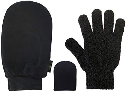 Skinerals Padded Microfiber Applicator Self Tanning Mitt Set with Exfoliator Glove and Face Mitt ... | Amazon (US)