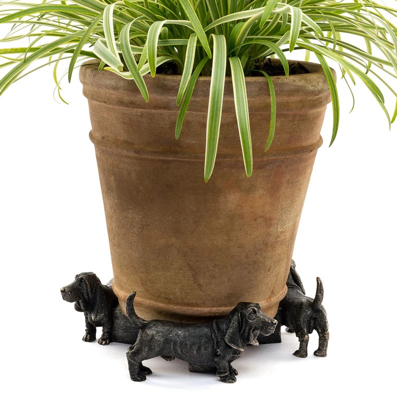 Bronze Coloured, Basset Hound, Potty Feet, Set of 3, Gift Boxed, Plant Pot Stand,  Plant Pot Deco... | Etsy (US)