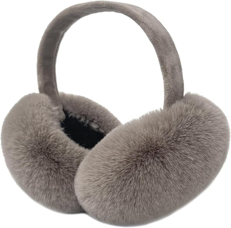 LCXSHYE Winter Ear muffs Faux Fur Warm Earmuffs Cute Foldable Outdoor Ear Warmers For Women Girls | Amazon (US)