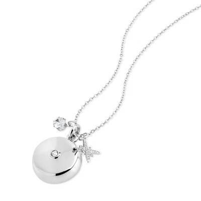 invisaWear - Silver Star Burst Charm Necklace with 911 and ADT Features | Target