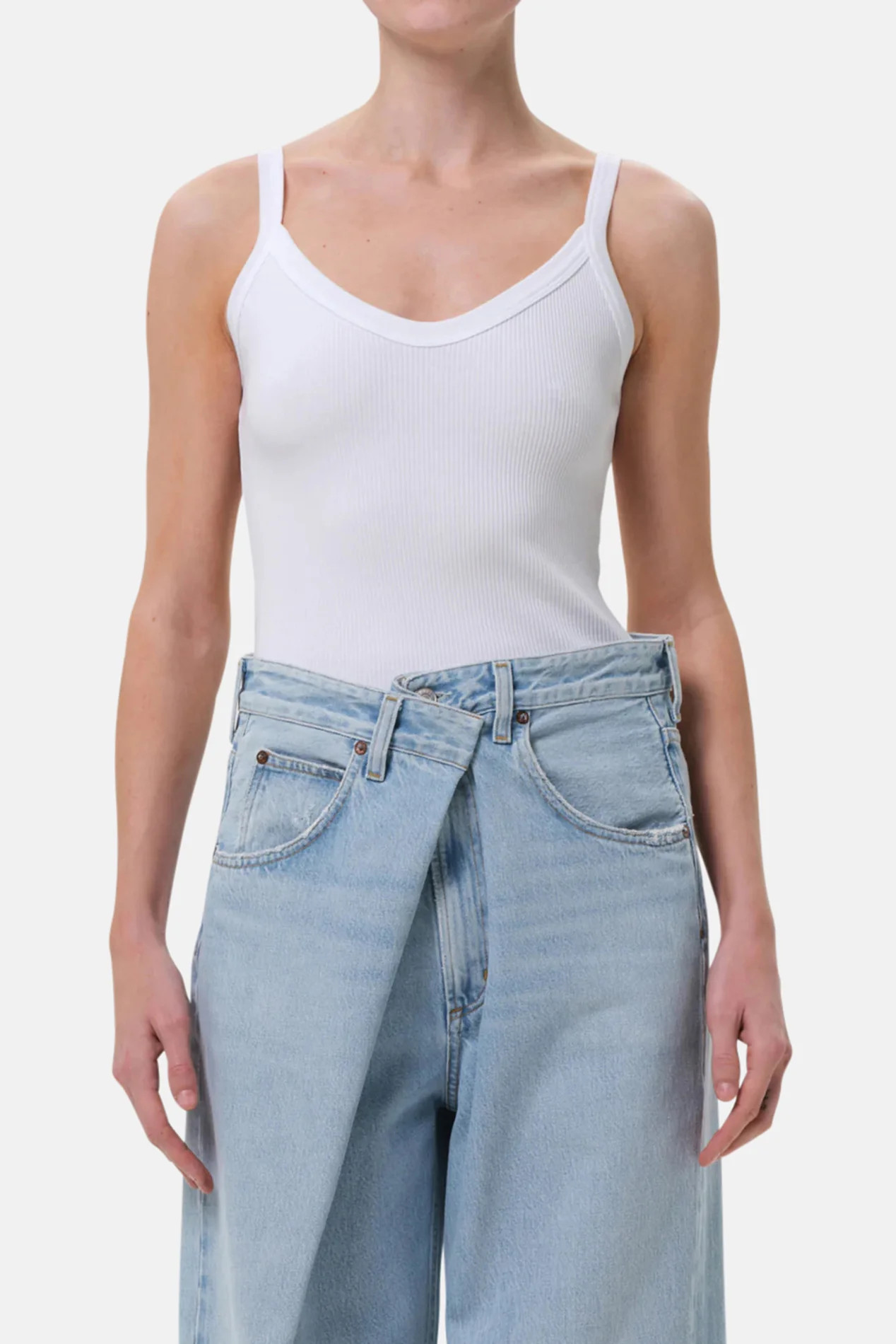 Jordan Tank in White | Blue & Cream