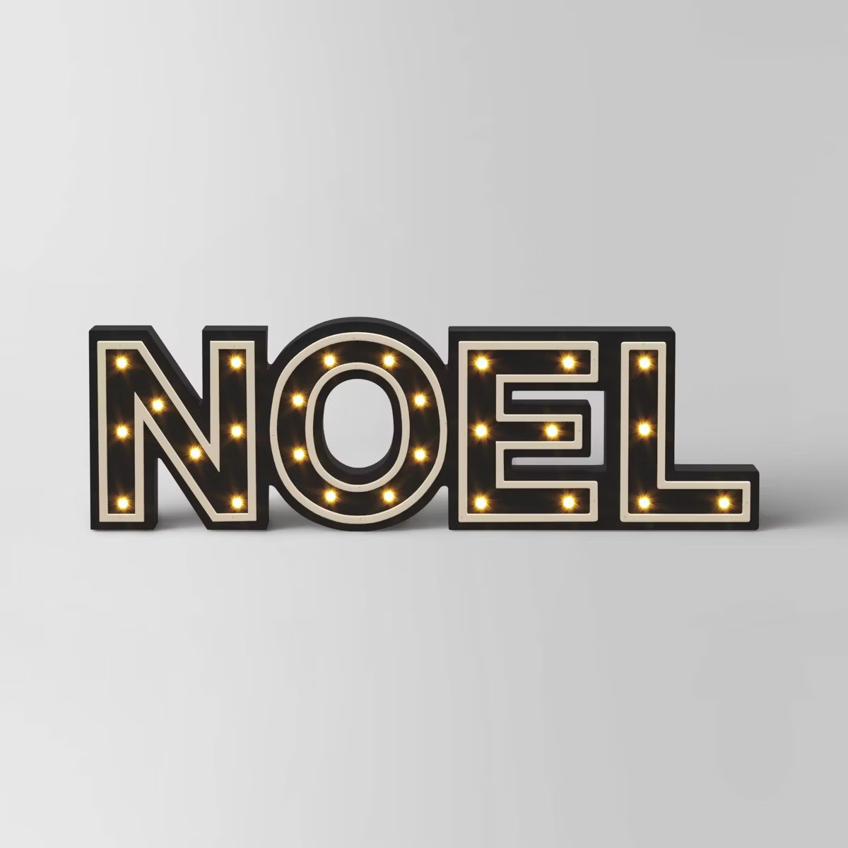 16"x4.75" Battery Operated Lit Wood 'Noel' Christmas Tabletop Sign - Wondershop™ Black | Target