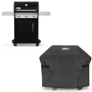 Weber Spirit E-315 3-Burner Liquid Propane Gas Grill in Black with Grill Cover 1500470 - The Home... | The Home Depot