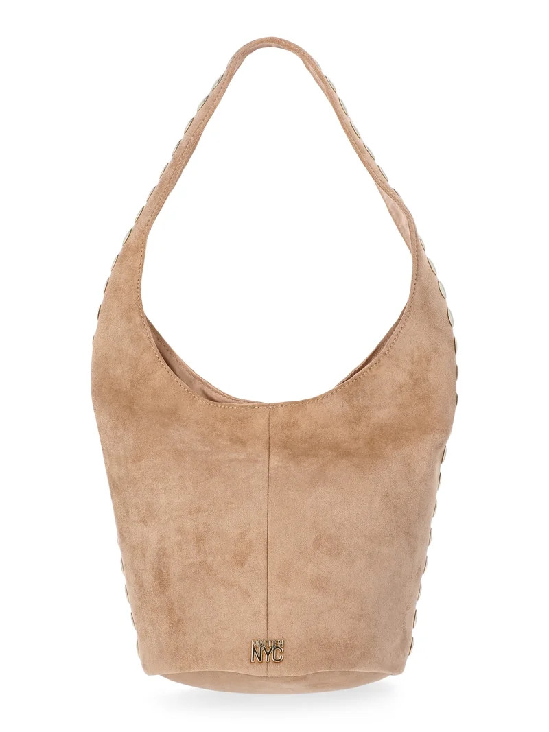 Madden NYC Women's Studded Bucket Shoulder Bag, Khaki | Walmart (US)