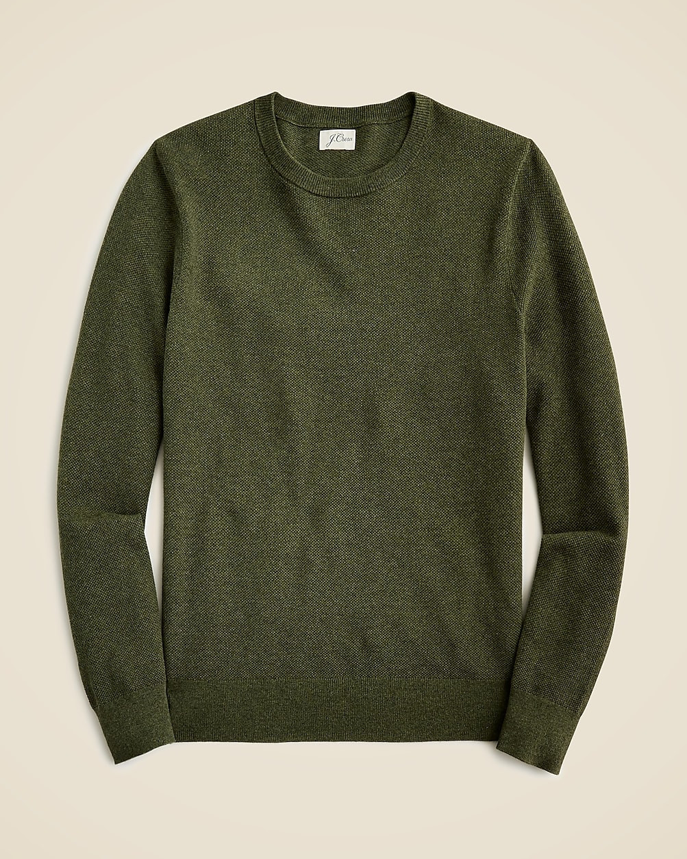 Cotton piqué-stitch crewneck sweater | J. Crew US