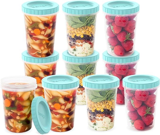 Bentgo Prep - 20 Piece 32 fl oz Leak-Proof Deli Containers with Lids, Food Storage for Meal Prep,... | Amazon (US)