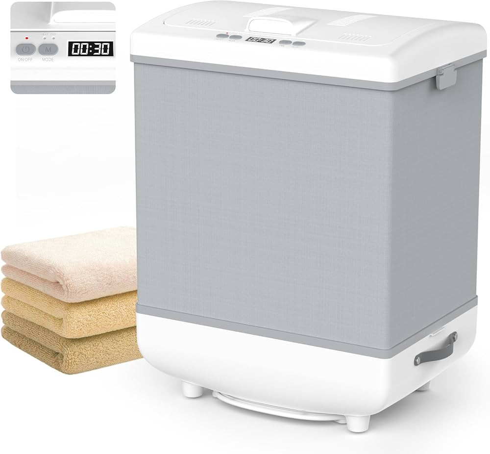 Towel Warmer, 35L Large Folding Heated Towel Warmer for Bathroom, Heating & Drying Modes, Timer F... | Amazon (US)