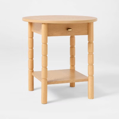 Modern Turned Wooden Accent Table Brown - Threshold™ designed with Studio McGeeThis item is not... | Target