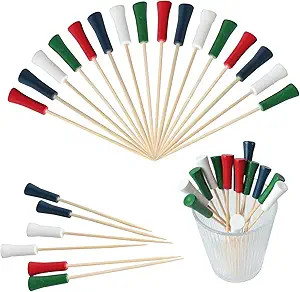 100pcs 4.6inch Multicolor Golf Tee Picks, Golf Themed Tee Fruit Toothpick for Appetizers Golf End... | Amazon (US)