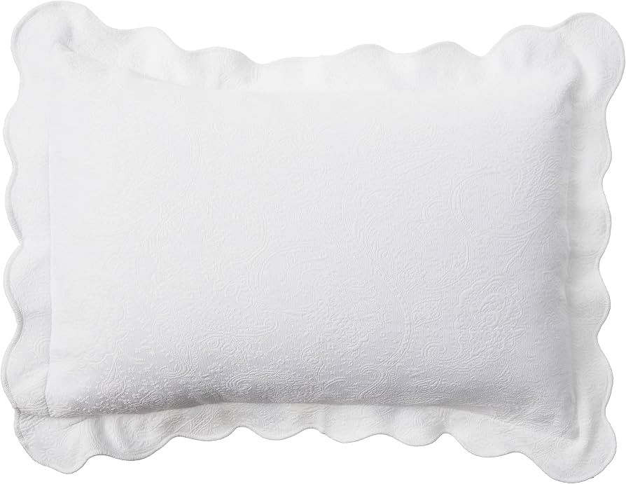 Roycroft Prada Portuguese Matelasse Bedspread/Sham Set, Queen Size, White | Amazon (US)