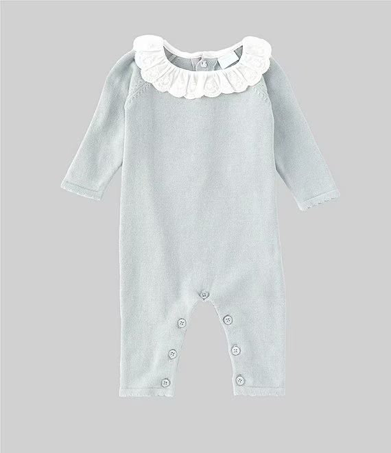 Edgehill Collection Baby Girls Newborn-6 Months Long Sleeve Ruffle Neck Sweater Knit Coverall | D... | Dillard's