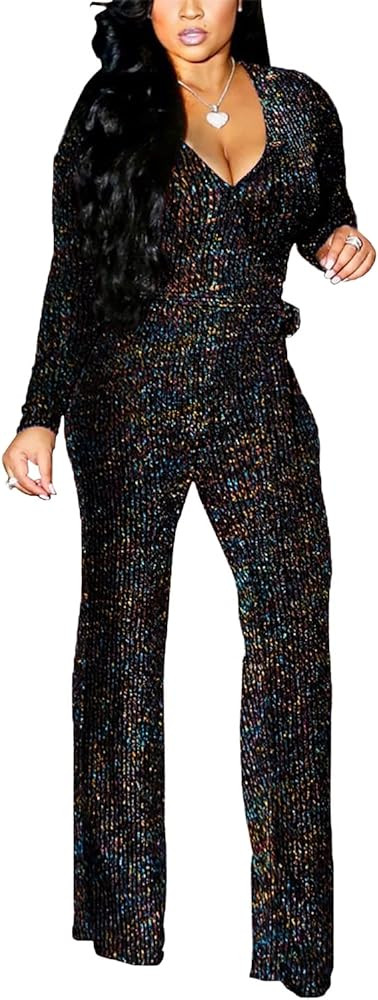 LightlyKiss Sparkly Long Sleeve Jumpsuits | Amazon (US)