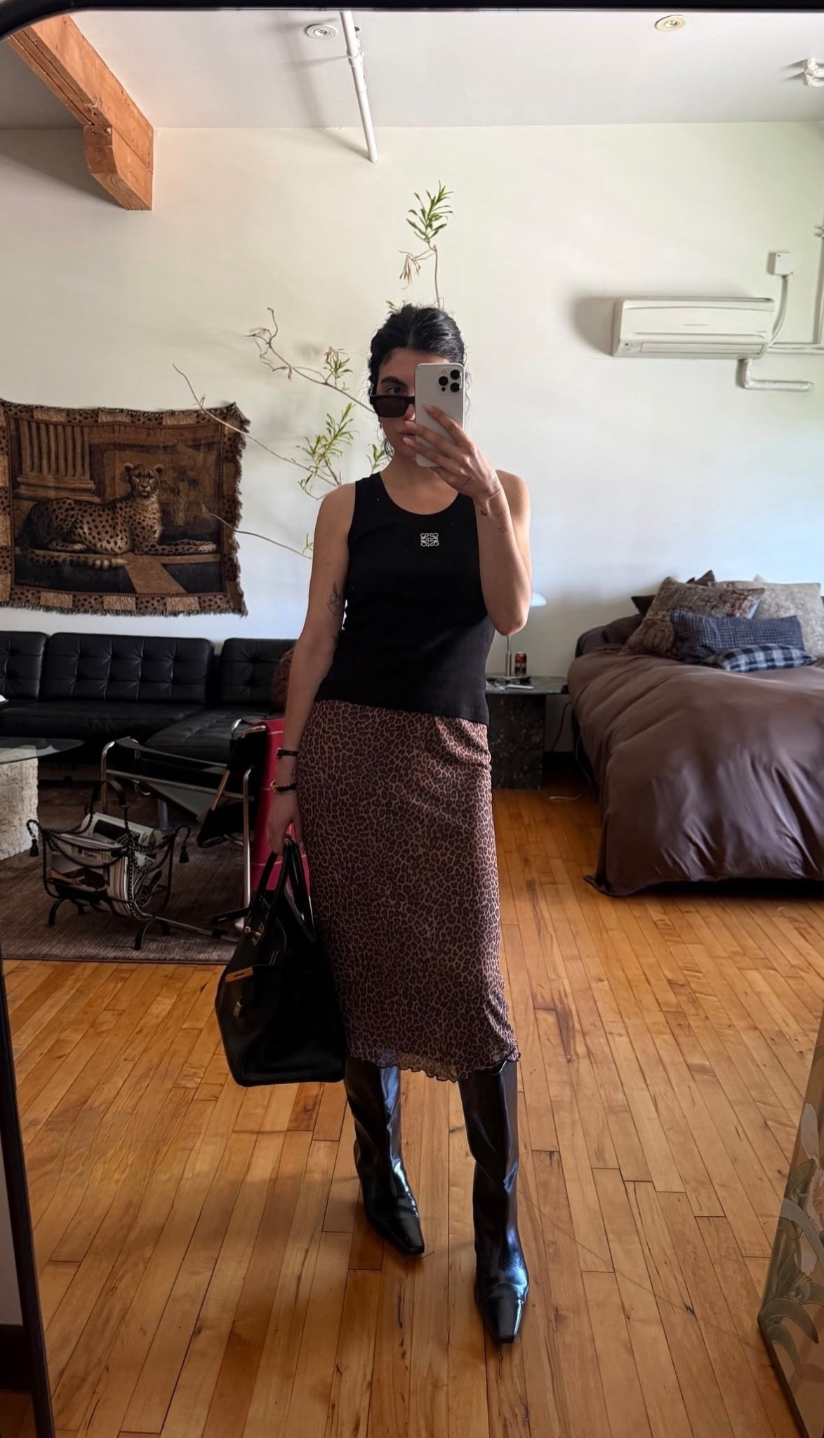 Quick snap

Leopard midi skirt, boots and a skirt, Loewe tank top, birkin bag, vintage designer, casual ootd

#LTKgrwm #LTKootd
