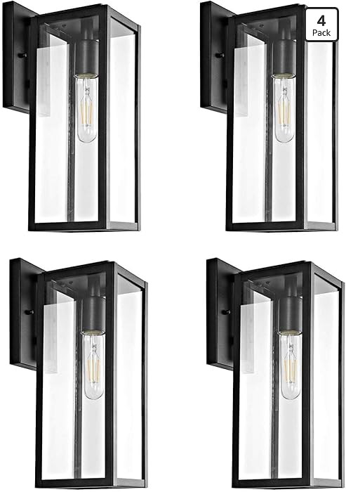 Bestshared Outdoor Wall Sconce Lights,Exterior Wall Lighting Fixtures with Clear Glass, Anti-Rust... | Amazon (US)