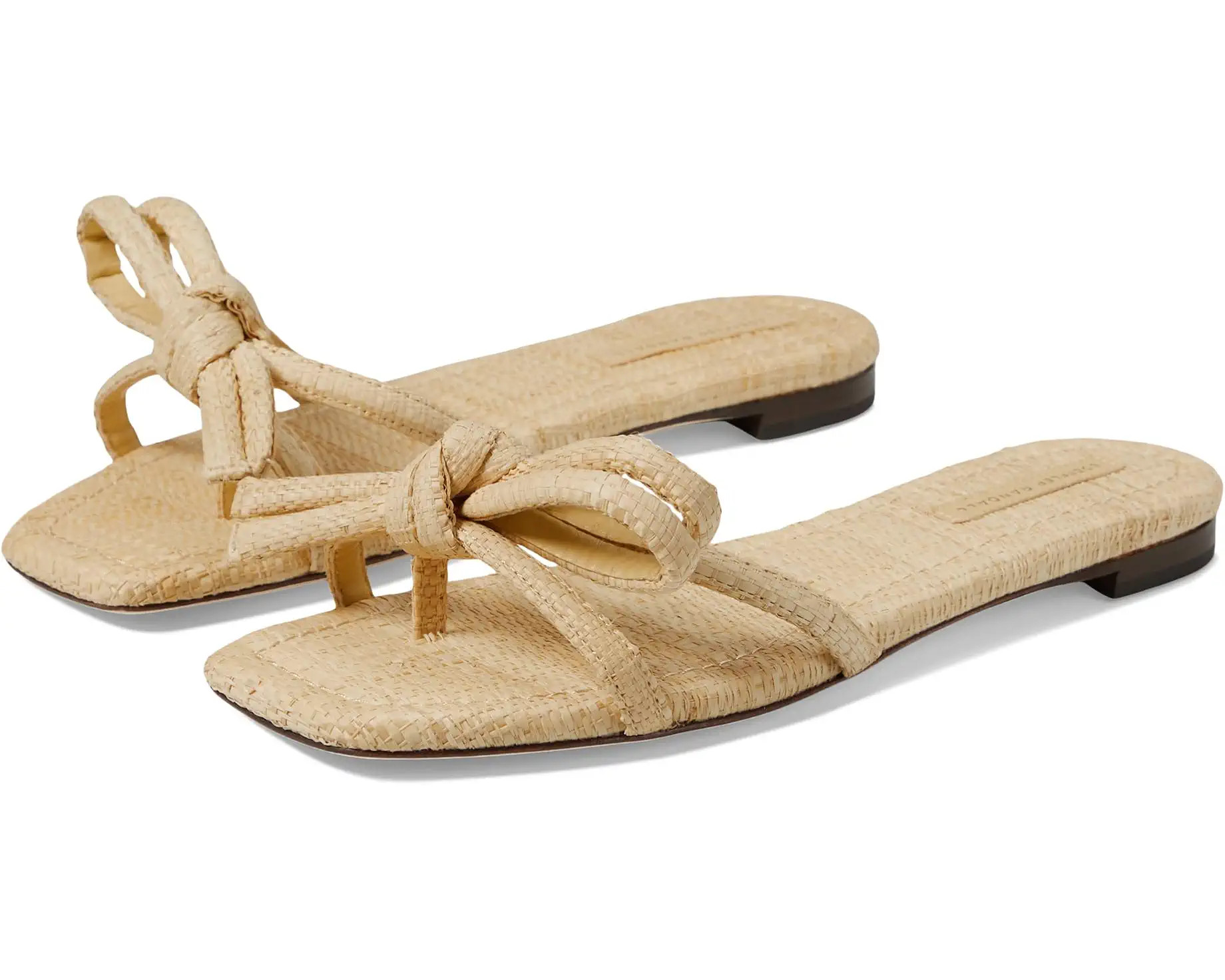 Hadley Leather Bow Flat Sandal | Zappos