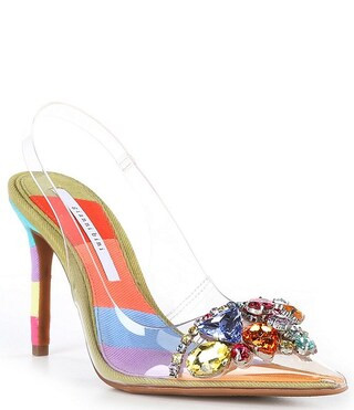 Mardona Clear Rainbow Jewel Slingback Pumps | Dillard's