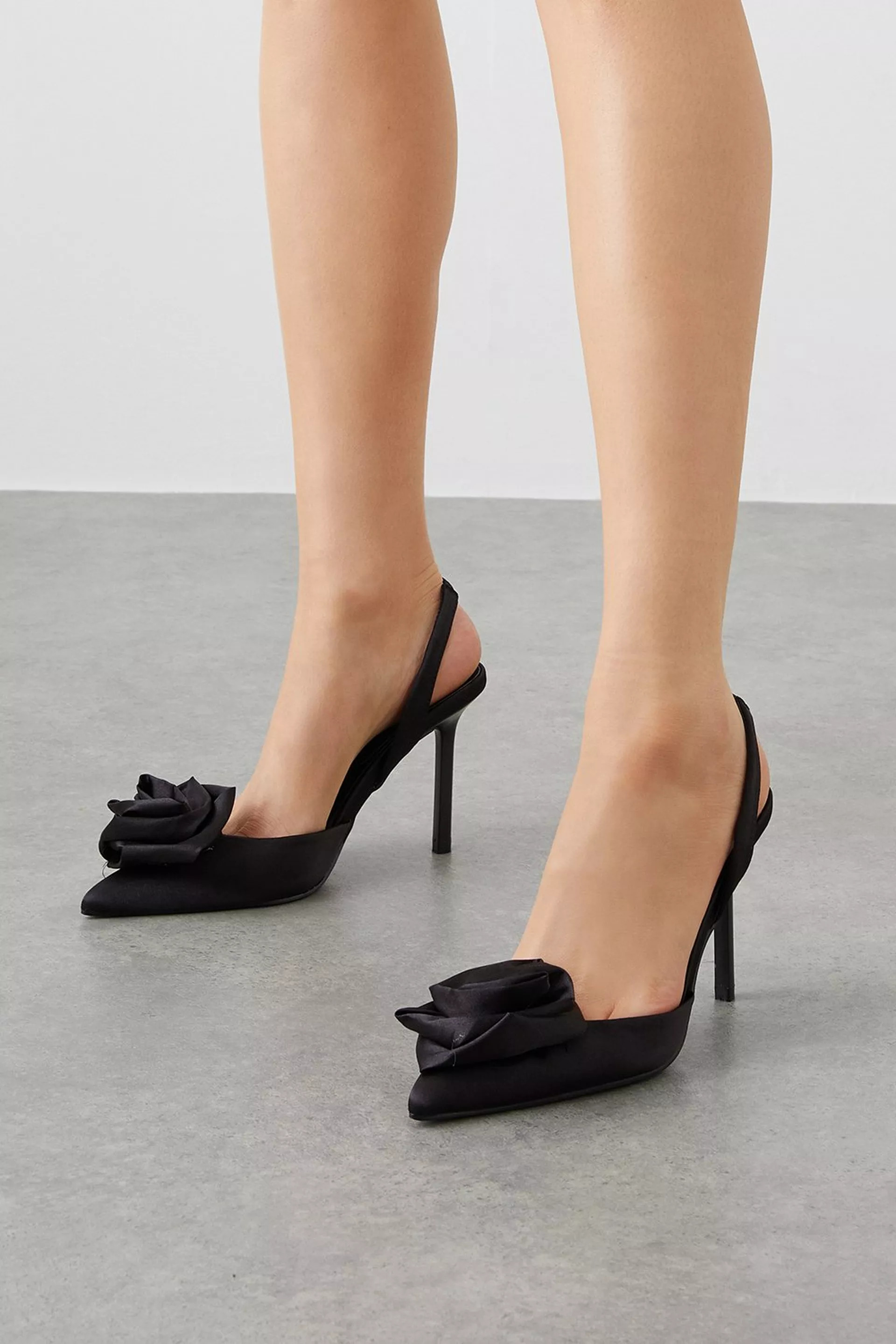 Heels | Blossom Satin Flower Court Shoes | Dorothy Perkins | Dorothy Perkins (UK)