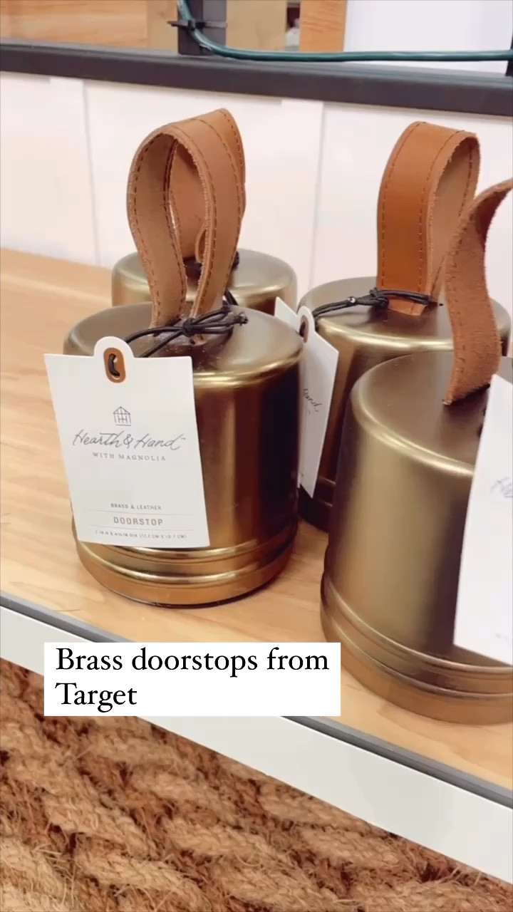 Brass doorstop with leather handle from Target. Functional and pretty! 

#homedecor #targetfinds

#LTKHome #LTKVideo #LTKFindsUnder50