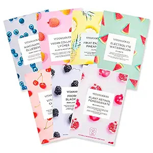 Vitamasques Face Masks Skincare Sheet Kit, 7-Pack - Juicy Collection of Triple-Layer Sheet Facial... | Amazon (US)